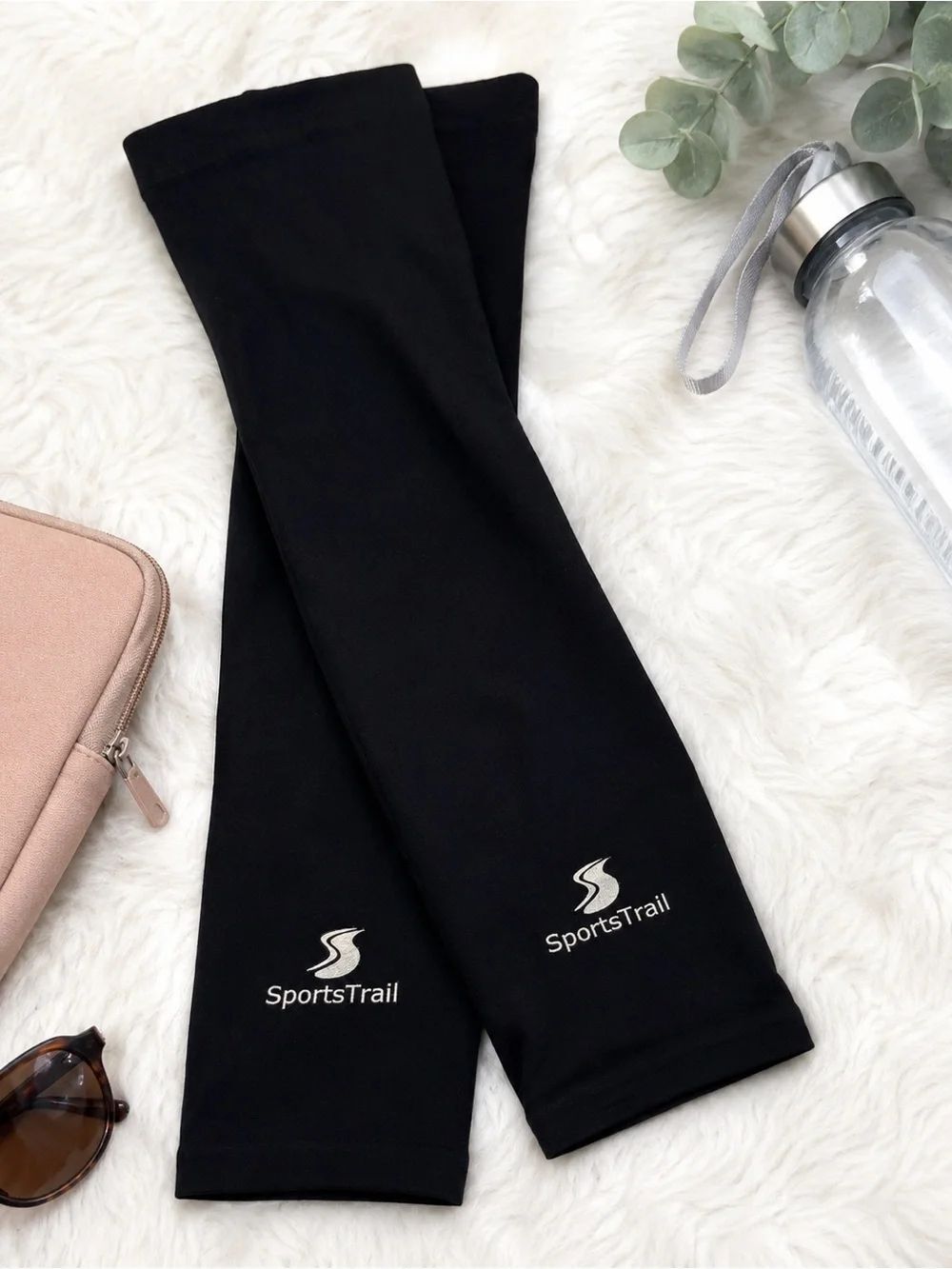 SportsTrail Cooling Arm Sleeves Black UV Sun Protection Athletic Sz S/M Women’s